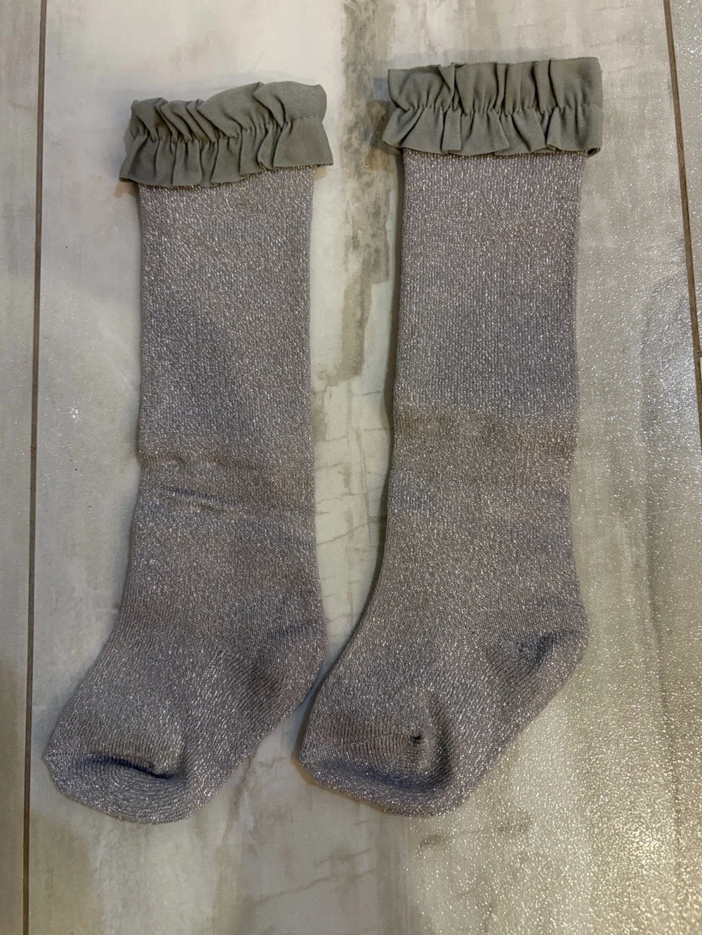NWT RuffleButts 3-Pack Confetti & Sparkle Ruffle Top Knee Socks Girls 12-24M